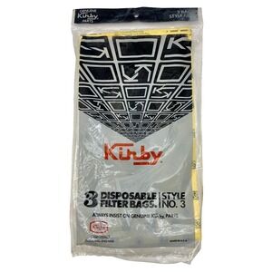 3 Pack Genuine Kirby Disposable Replacement Filter Bags Style No 3 New in Pkg
